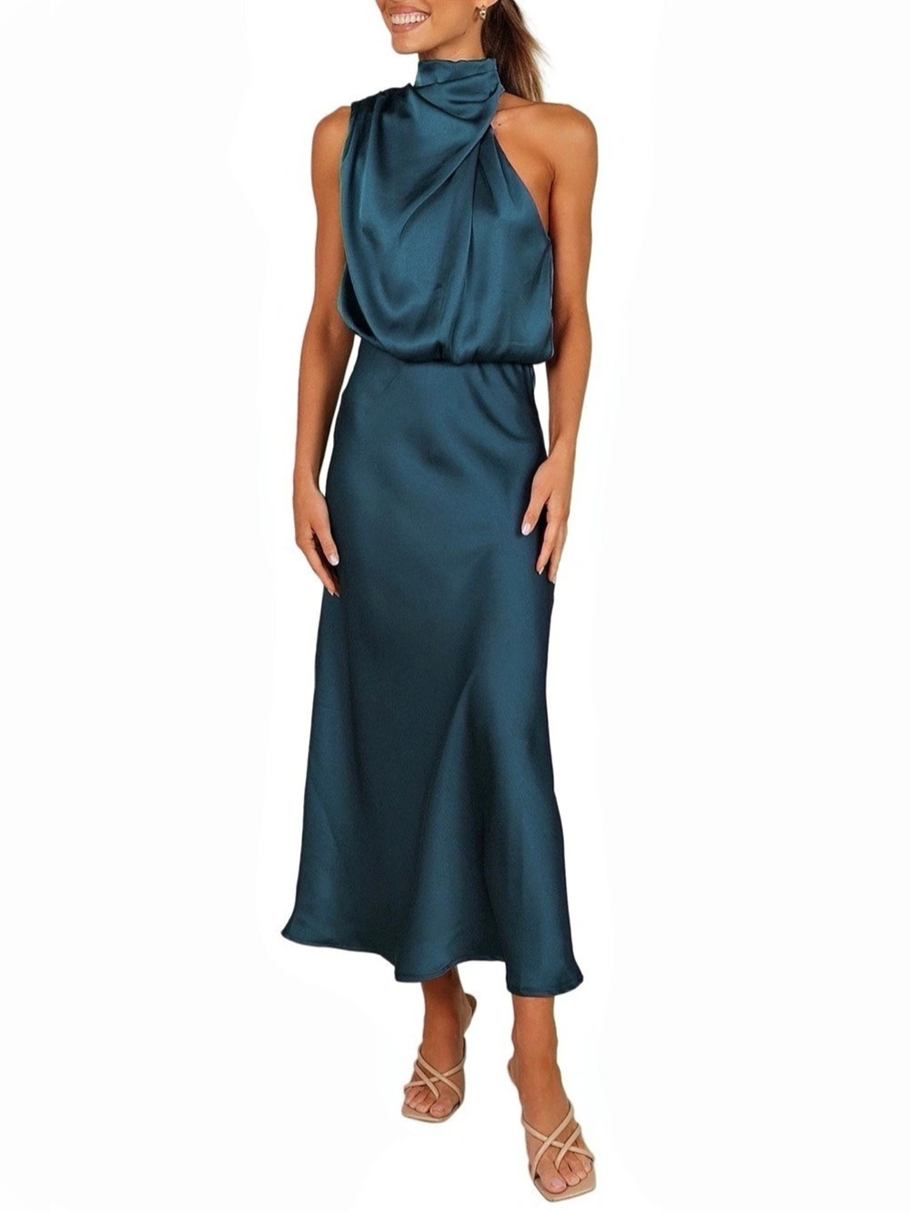 Petal + Pump Annabelle Satin Midi Dress